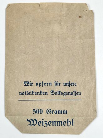 Winterhilfswerk , Tüte für eine  "500 Gramm Weizenmehl Spende" 1936/37