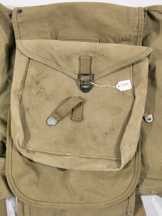 U.S. M1928 Haversack dated 1942. Incomplete, with meatcan pouch