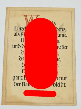 "Den Müttern und Frauen unserer Gefallenen zum Totengedenktag 9. November 1944", DIN A4, mit Einleger 6 seitig