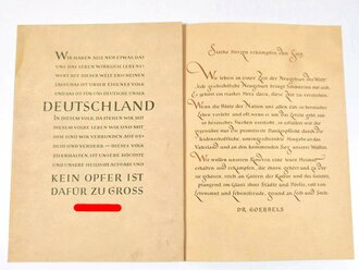 "Den Müttern und Frauen unserer Gefallenen zum Muttertag 1944", DIN A4