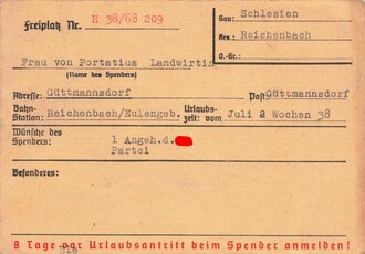 NSV "Hilterfreiplatzspende Ausweis", datiert 1938