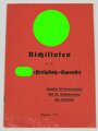 NSV Heft "Richtlinien für die Hitler-Freiplatz-Spende", datiert 1937, 30-seitig