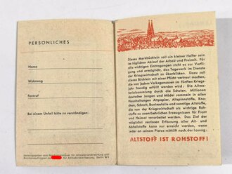 "Merkbüchlein für die Tasche mit Kalender 1944", Kleinformat