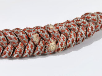 Heer, Paradefangschnur für einen Musikmeister, silberfaden mit roten Durchzügen. guter Zustand, selten