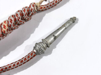 Heer, Paradefangschnur für einen Musikmeister, silberfaden mit roten Durchzügen. guter Zustand, selten
