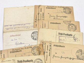 1. Weltkrieg, 11 Feldpostbriefe, Postkarten eines Gefreiten