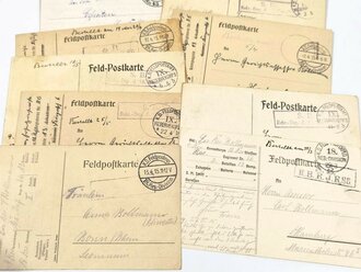 1. Weltkrieg, 11 Feldpostbriefe, Postkarten eines Gefreiten