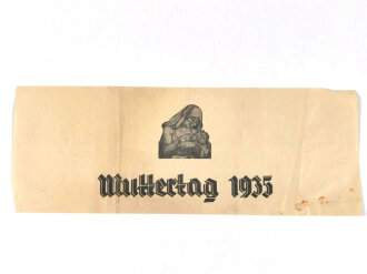 Banderole für die Sammelbüchse "Muttertag 1935" ca. 12 x 33 cm