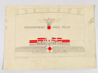 Winterhilfswerk, Zeichnung  "Kriegswinterhilfs-Werk 1942/43" ca. DIN A3