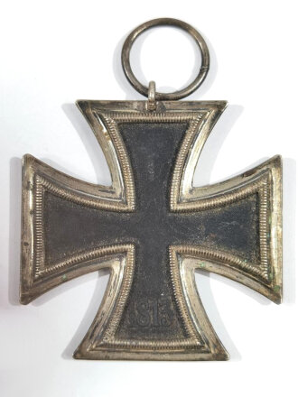 Eisernes Kreuz 2.Klasse 1939, Hersteller "25" im Bandring für Arbeitsge.der Graveur-, Gold- und Silberschmiedeinnungen, Hanau am Main. Schwärzung des HK 95 %, ungereinigt