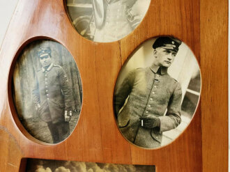 Fliegerei 1. Weltkrieg, dekorativer Bilderrahmen aus Propellerblatt in gutem Zustand. Ich habe den Rahmen nicht geöffnet, gehe aber davon aus das die Fotos NICHT original sind. Der Rahmen in gutem Zustand, Gesamthöhe 44cm