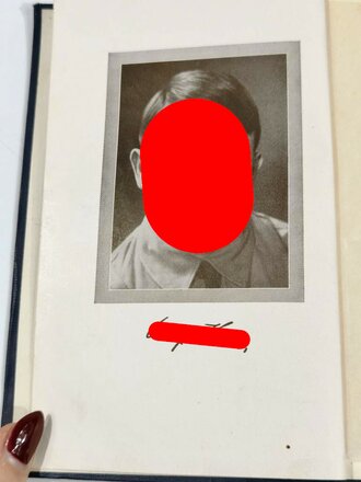 Adolf Hitler " Mein Kampf" blaue Ganzleinenausgabe von 1941, Inventarstempel der Berufsschule Geilenkirchen