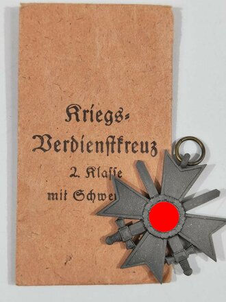 Kriegsverdienstkreuz 2.Klasse mit Schwertern aus Zink, in Tüte von Eugen Schmidhäusler Pforzheim