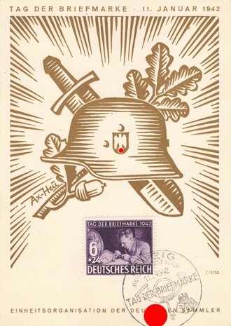 Ansichtskarte "Tag der Briefmarke - 11.Januar 1942"