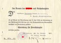 Wolfgang Moritz Prinz von Hessen, eigenhändige Unterschrift als preussischer Landrat 1935, auf Verleihungsurkunde zum Ehrenkreuz für Frontkämpfer