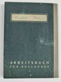 Arbeitsbuch für Ausländer, hier einer Französin, ausgestellt am 11.9.44, einmal gelocht