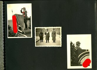 Luftwaffe Fliegerhorst Quakenbrück, Fotoalbum eines Soldaten mit 127 Fotos, davon einige auch Reichsarbeitsdienst betreffend. Dazu vorne eingeklebt eine Karte " Kriegsweihnacht 1940 Flugzeugführerschule Böblingen" mehrere Seiten abgelöst