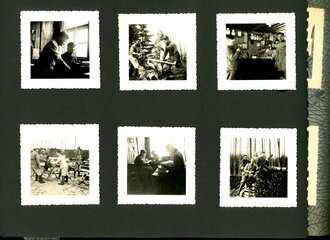 Luftwaffe Fliegerhorst Quakenbrück, Fotoalbum eines Soldaten mit 127 Fotos, davon einige auch Reichsarbeitsdienst betreffend. Dazu vorne eingeklebt eine Karte " Kriegsweihnacht 1940 Flugzeugführerschule Böblingen" mehrere Seiten abgelöst