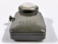 Taschenlampe " Hassia" frühe Wehrmacht, feldgrauer Originallack, Funktion nicht geprüft