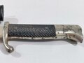 Extraseitengewehr KS98 Wehrmacht. Hersteller Alcoso Solingen, Scheide überlackiert, auf der Klinge "Wien, den 13.3.38" eingraviert