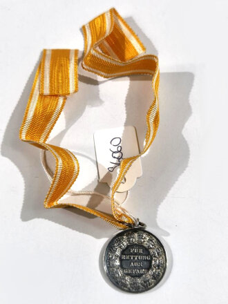 Preußen, Medaille für Rettung aus Gefahr 1885-1907 (König Friedrich Wilhelm III.) Sehr guter Zustand, an unrichtigem Band