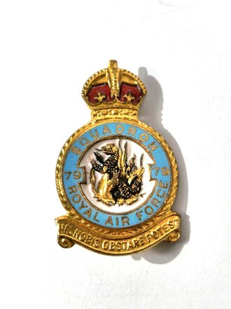 British WWII 79 Squadron Royal Air Force Lapel Badge RAF....