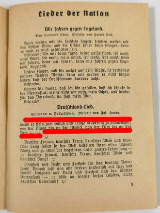 "Sturm- und Kampflieder für Front und Heimat" gewidmet von der NSDAP Kreisleitung Offenbach ( main), sehr guter Zustand, 126 Seiten