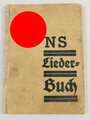 "NS Liederbuch" Eine Sammlung der bekanntesten NS Kampf-Marsch-u.vaterländischer Lieder. 2.Auflage 1934 mit 96 Seiten. Buchrücken neuzeitlich geklammert und geklebt