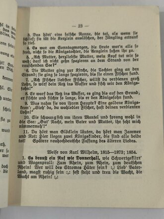 "Liederbuch des Stahlhelm Gau Rheinhessen" mit 73 Seiten