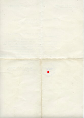 Anschreiben zur Verleihung des Eisernen Kreuzes 1. Klasse...