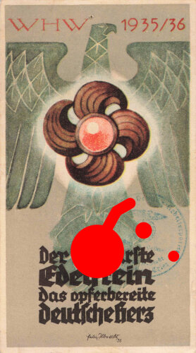 Winterhilfswerk, Türplakette November 1935, 75 x 135mm