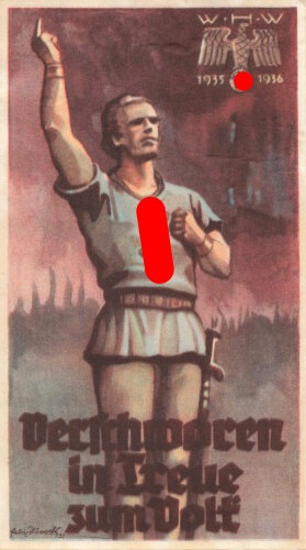 Winterhilfswerk, Türplakette Februar 1936, 75 x 135mm