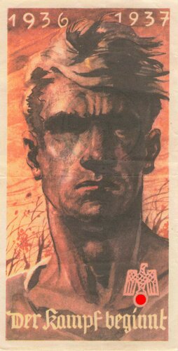 Winterhilfswerk, Türplakette Oktober  1936, 78x153mm