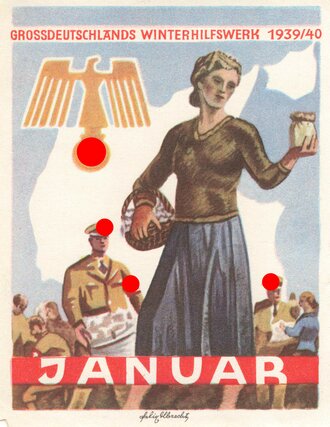 Winterhilfswerk, Türplakette Januar 1940, 85x110mm