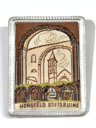 Winterhilfswerk Gau Kurhessen, Webabzeichen im Metallrahmen, Hersfeld, Stiftsruine