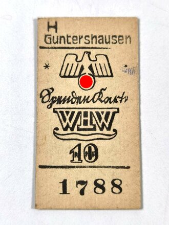 Winterhilfswerk Reichsstraßensammlung, Fahrkarte