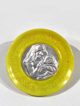Reichsmütterdienst, Glasabzeichen, gelb, Muttertags - Sammlung