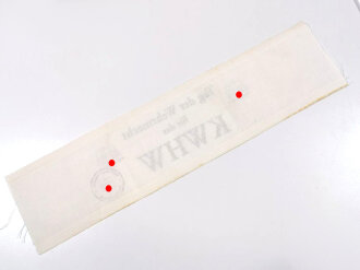 Armbinde "Tag der Wehrmacht für das KWHW ( Kriegs Winterhilfswerk)  Stempel der Hauptsammelstelle Gau Bayr. Ostmark