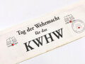Armbinde "Tag der Wehrmacht für das KWHW ( Kriegs Winterhilfswerk)  Stempel der Hauptsammelstelle Gau Bayr. Ostmark