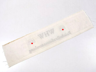 Armbinde "WHW Reichsstraßensammlung" Stempel der Hauptsammelstelle Gau Bayr. Ostmark