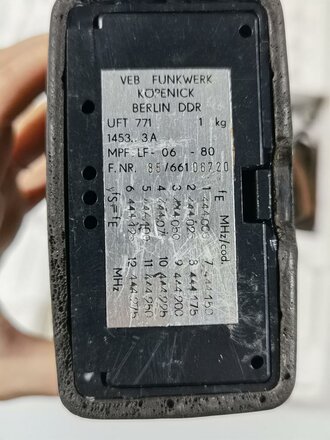 DDR, Handfunkgerät UFT  771, Vollständigkeit und techn. Zustand nicht geprüft