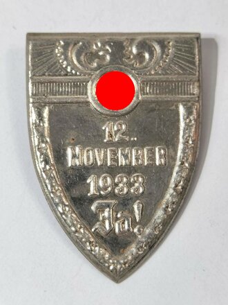 Blechabzeichen "12.November 1933 Ja!""
