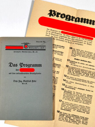 "Das Programm der NSDAP"  und seine weltanschaulichen Grundgedanken von 1930. Sehr guter Zustand