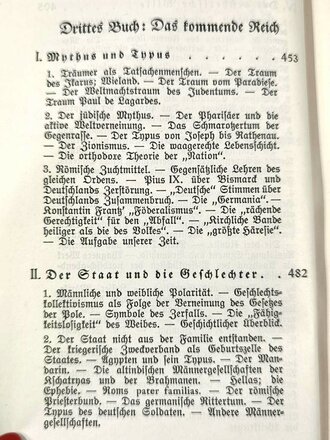 "Der Mythus des 20. jahrhunderts" Alfred Rosenberg, Hoheneichen-Verlag München, 712 Seiten, DIN A6