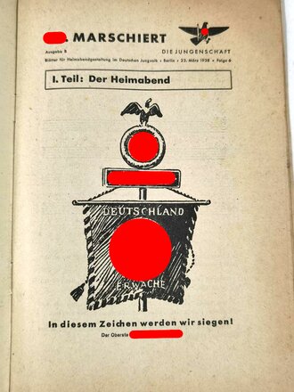 "Die Jungenschaft" Blätter für Heimabendgestaltung im Deutschen Jungvolk vom 23.März 1938