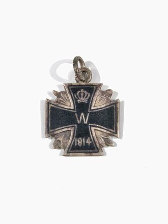 1.Weltkrieg, patriotischer Anhänger mit Eisernem Kreuz 1914, 16mm