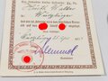 "Treueschwur 25.2.1934 Gau Mainfranken, Massives Abzeichen mit zugehöriger Urkunde