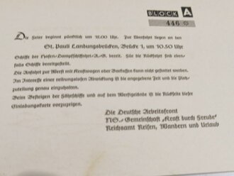 NS Gemeinschaft "Kraft durch Freude" Einladung zum Stapellauf unseres zweiten Schiffes auf der Howaldwerft in Hamburg am 29.März 1938