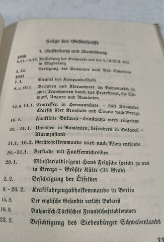 1.Funk Kompanie Nachrichten Regiment Frede " Unsere Kompanie im Balkan Feldzug 1941"  32 Seiten, guter Zustand