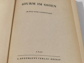 "Sturm im Osten" Am Wege einer Panzerdivision, Dünnhaupt Verlag 1942 mit 312 Seiten